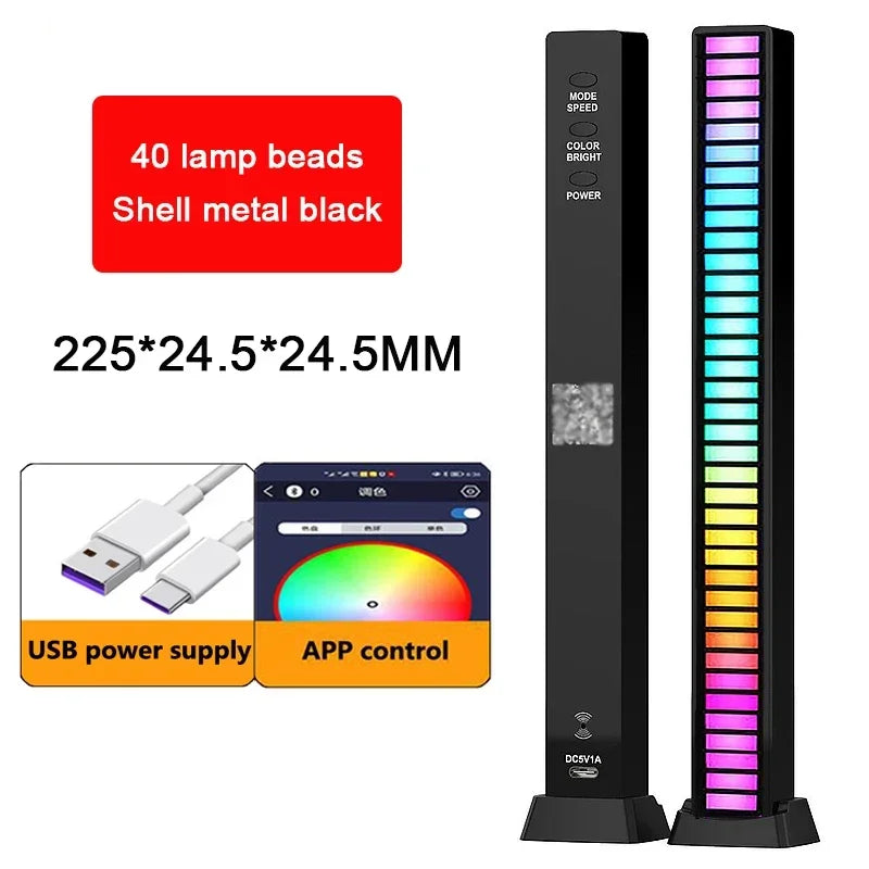 RGB LED Music Rhythm Light USB Sound Control Ambient Lamp with App Control