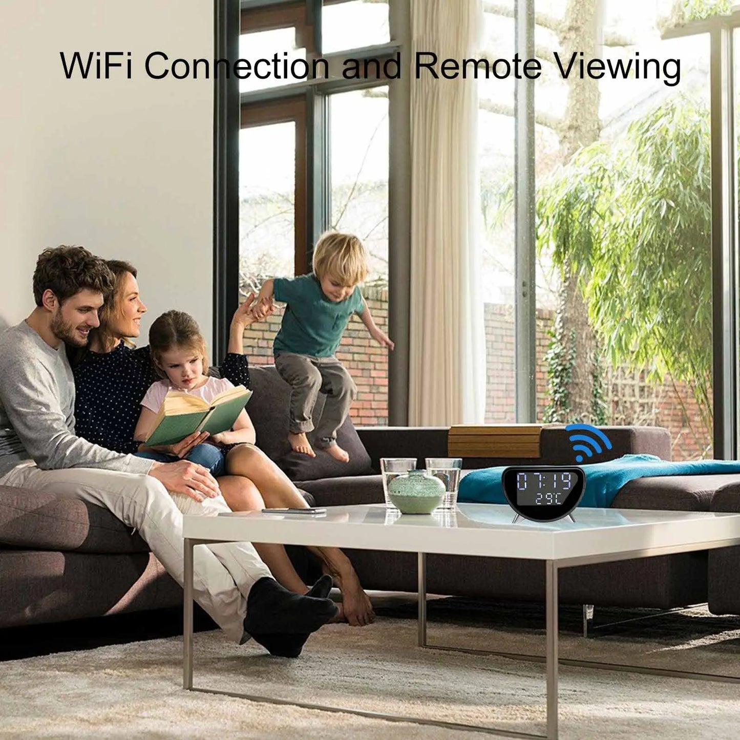 WiFi Clock Camera with Wireless Charging, Motion