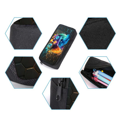 Game Controller 3D Cartoon School Backpack 3-Piece Set – Backpack, Lunch Bag & Pencil Case for Boys & Girls