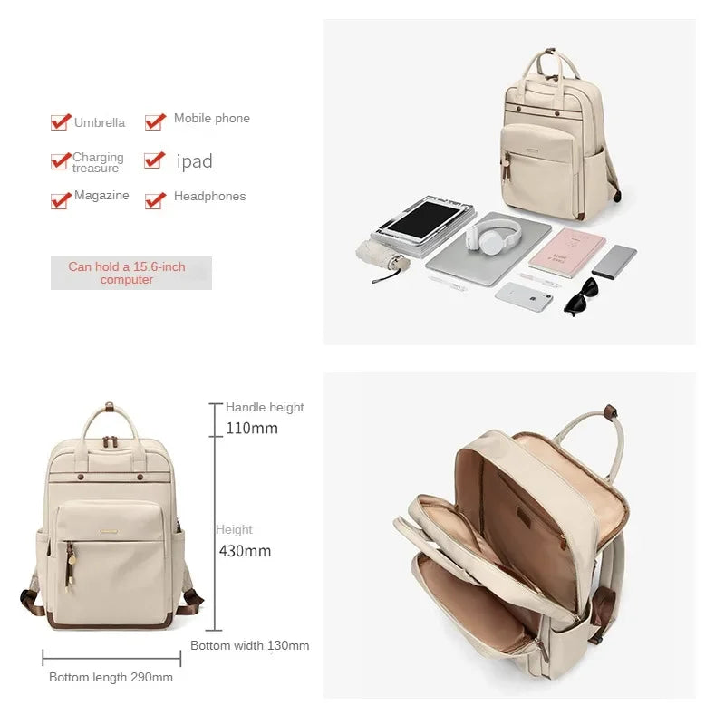 Women's Oxford Laptop Backpack with Handle – 15.6 Inch