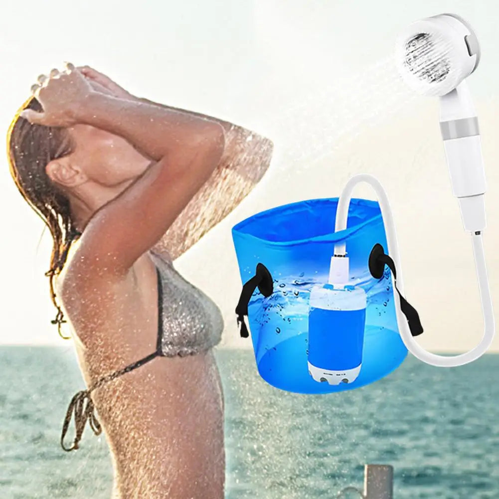 Portable Camping Shower Pump 5000mAh Rechargeable Electric Shower with Digital Display for Outdoor and Travel