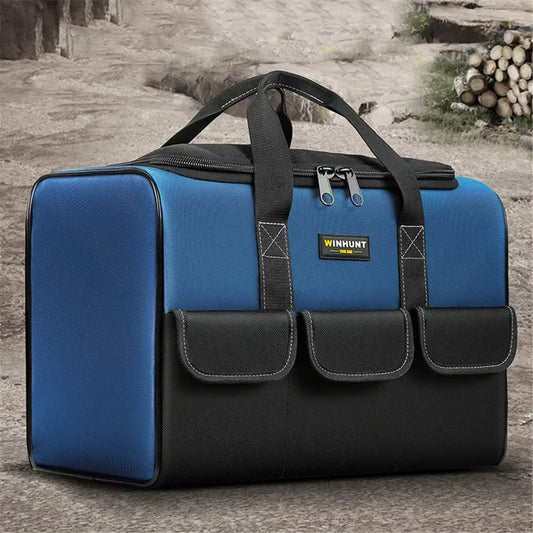 Square Electrician Tool Bag – Waterproof Polyester, Multi-Pocket, Large Capacity, 14" / 17" / 20"