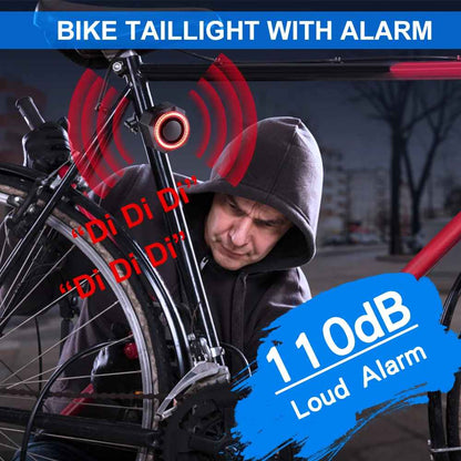 Smart Bike Tail Light with Alarm and Brake Sensing – 110dB