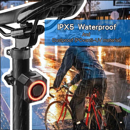 Smart Bike Tail Light with Alarm and Brake Sensing – 110dB
