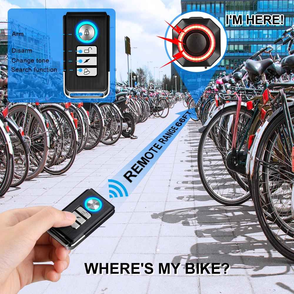 Smart Bike Tail Light with Alarm and Brake Sensing – 110dB