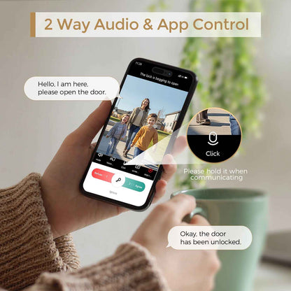 Smart Video Door Lock with Camera and Doorbell, Fingerprint Keyless Entry