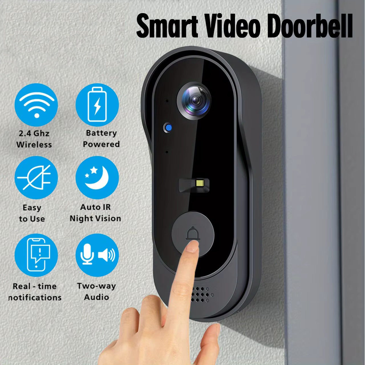 Wireless Video Doorbell Camera for Home – HD Outdoor Security
