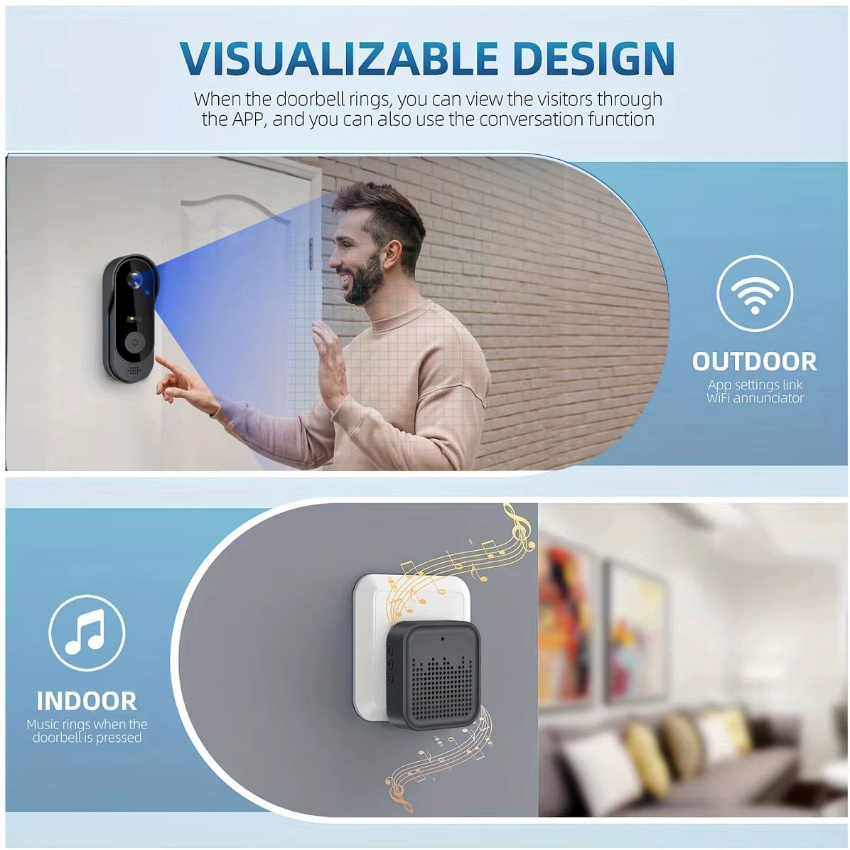 Wireless Video Doorbell Camera for Home – HD Outdoor Security