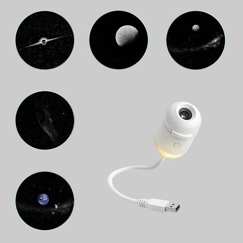 White USB device with black circular components on a white background