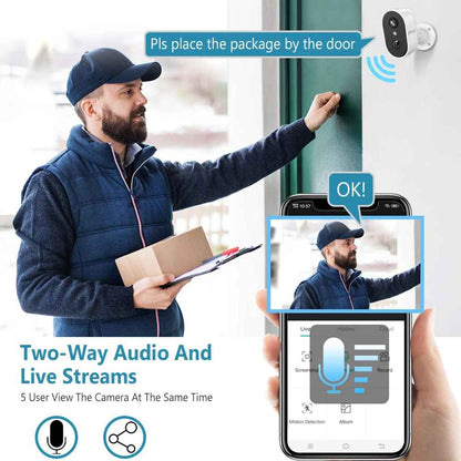 Wireless Battery-Powered Surveillance Camera 3MP for Indoor and Outdoor Use