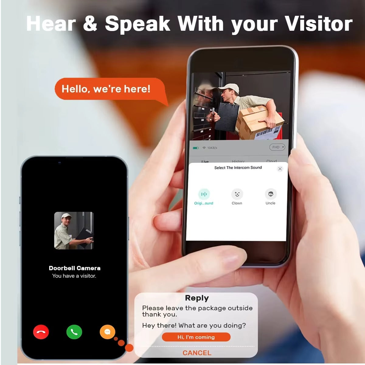 Wireless Smart Video Doorbell Camera 480P HD for Home Monitoring