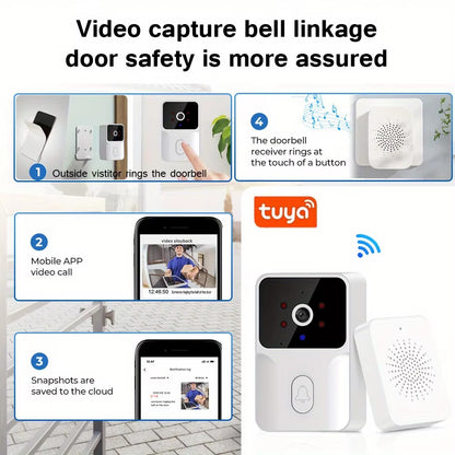 Wireless Smart Video Doorbell Camera 480P HD for Home Monitoring