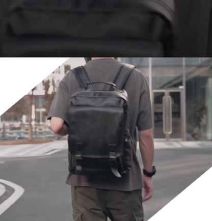 Men's PU Leather Laptop Backpack – Vintage Business Daypack