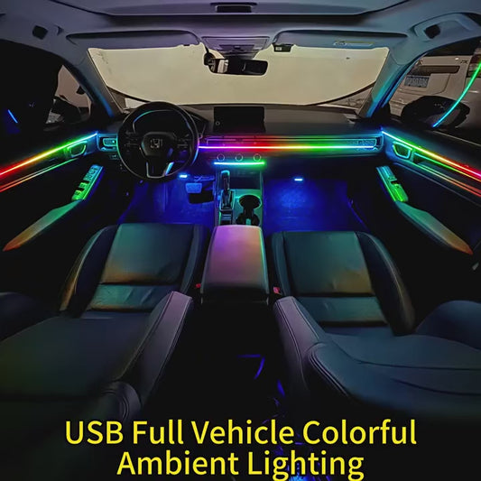 RGB Dream Color Acrylic Car Ambient Light Strip – App Remote Button